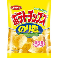 Potato chips sea salt Ingredients: Potatoes (not genetically modified), vegetable oil, salt, seaweed, sea lettuce, spices, Yeast extract powder, seasoning (such as amino acids)