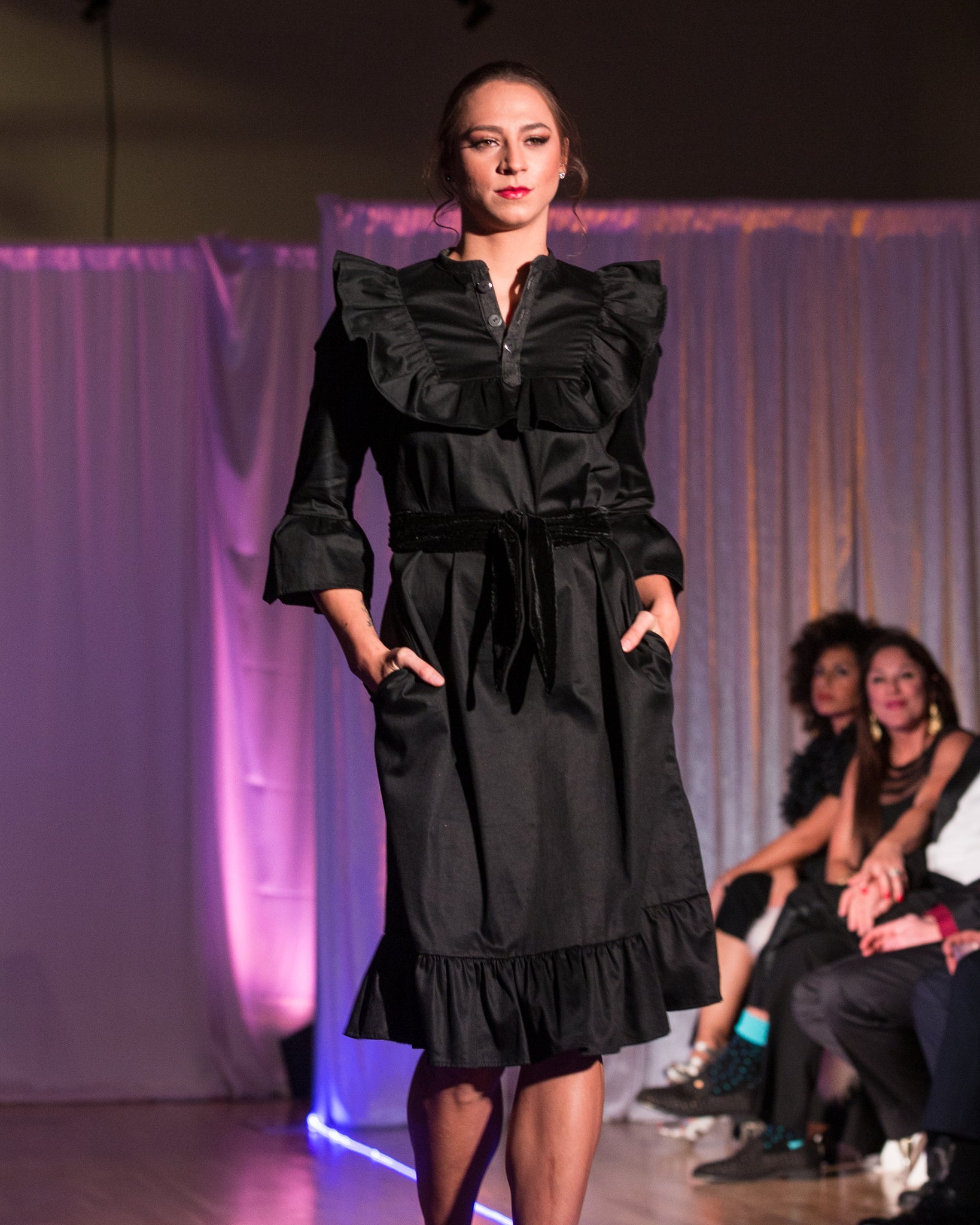 Blackruffledressrunway