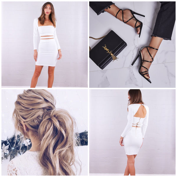 Drew Buckle Dress - White and Accessories