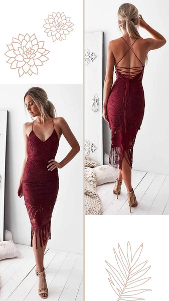 Khaleesi Lace Midi Dress - Faded Rose