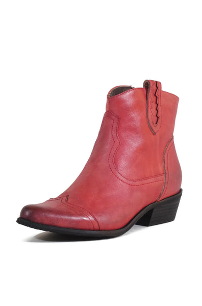 struktur Forbandet flise Red Leather Cowboy Connor Ankle Boots by Chelsea Crew – Modern Millie