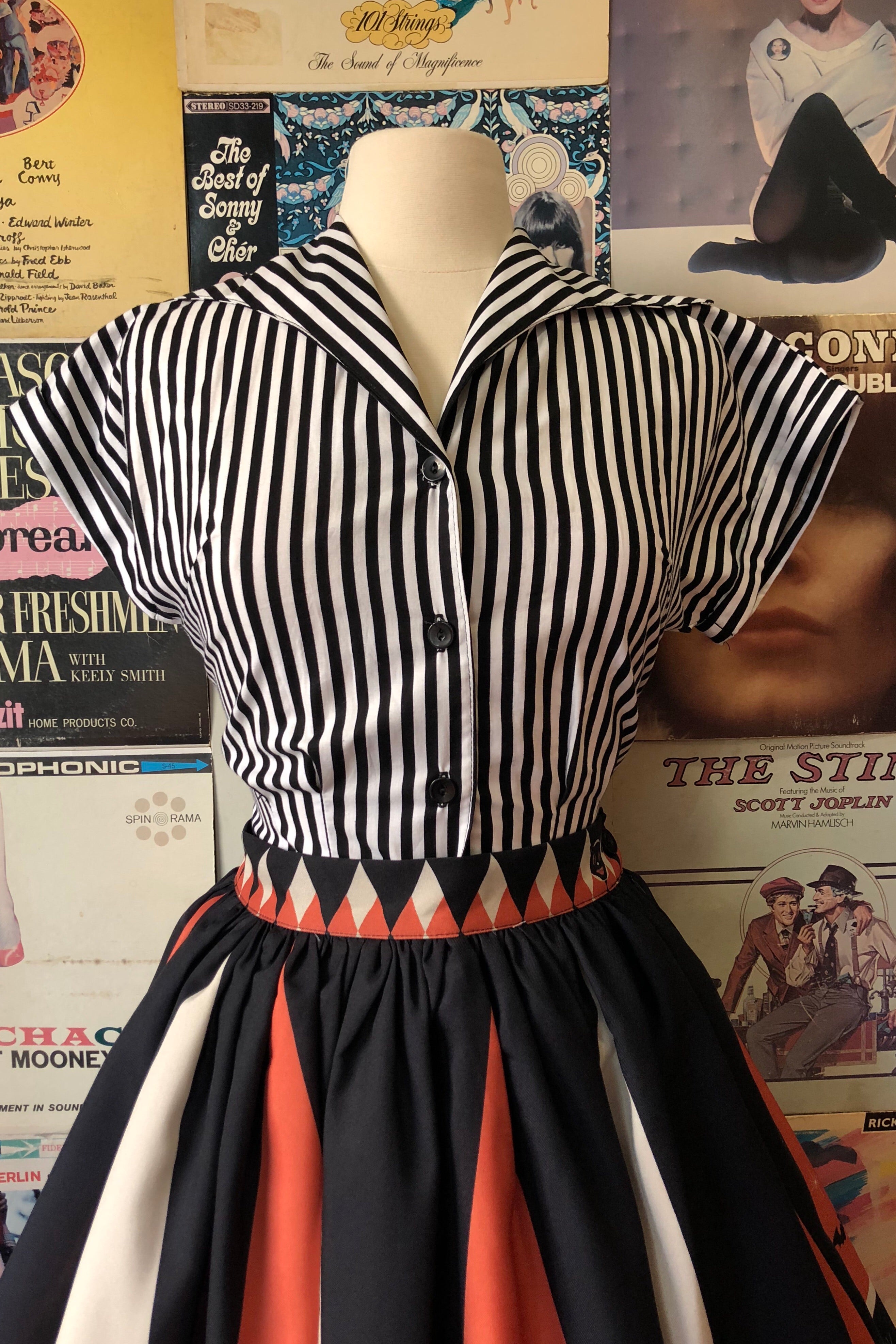 Black and White Striped Top by The Oblong Box Shop