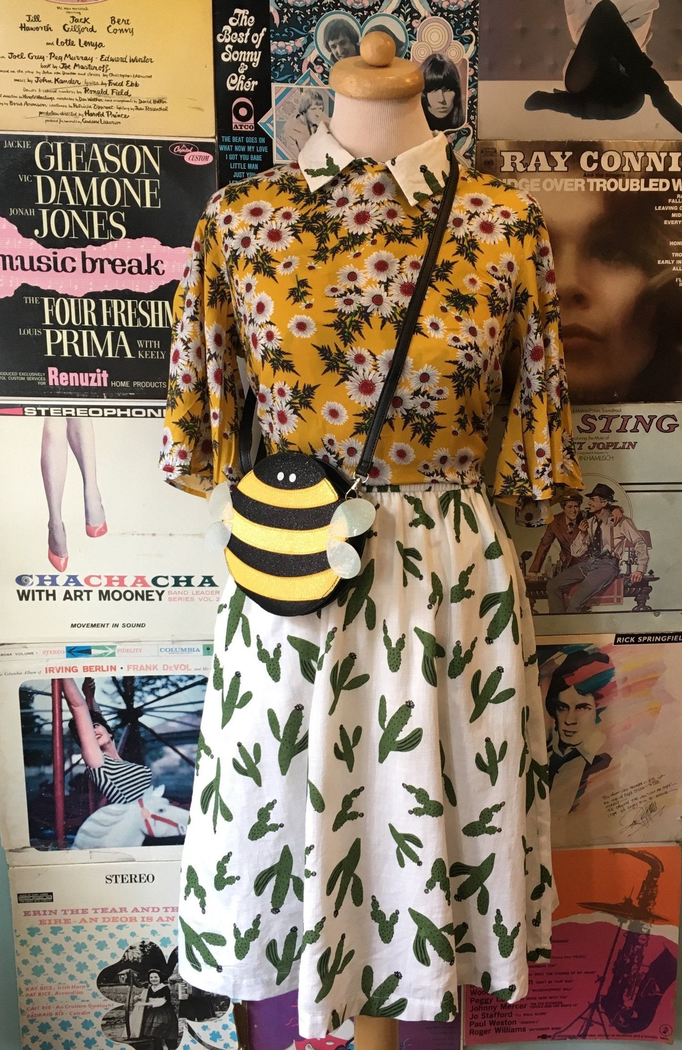 Into the Desert Tie Dress in Cactus Print by Teeberry & Weave
