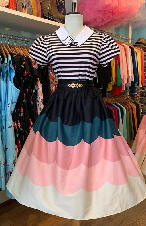 Sofia Scalloped Full Skirt by Voodoo Vixen
