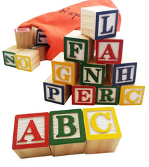 30 alphabet blocks plus tote, available from Skoolzy.com.