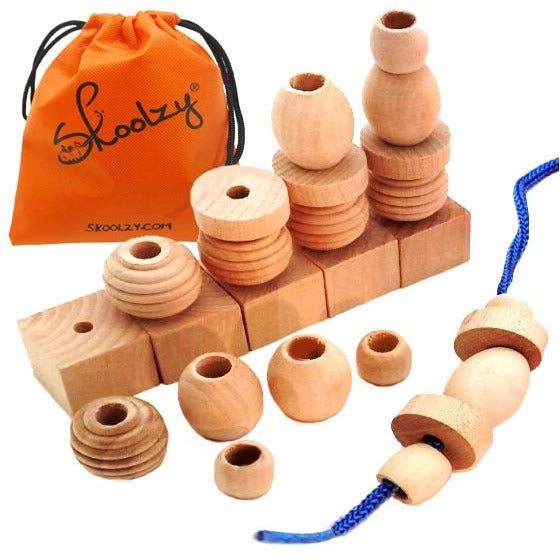 wooden stringing beads for toddlers