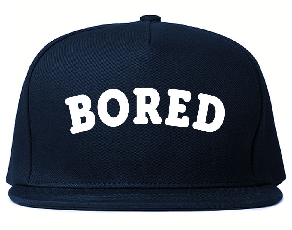 Very Nice Bored Arch Lazy Black Snapback Hat Navy Blue