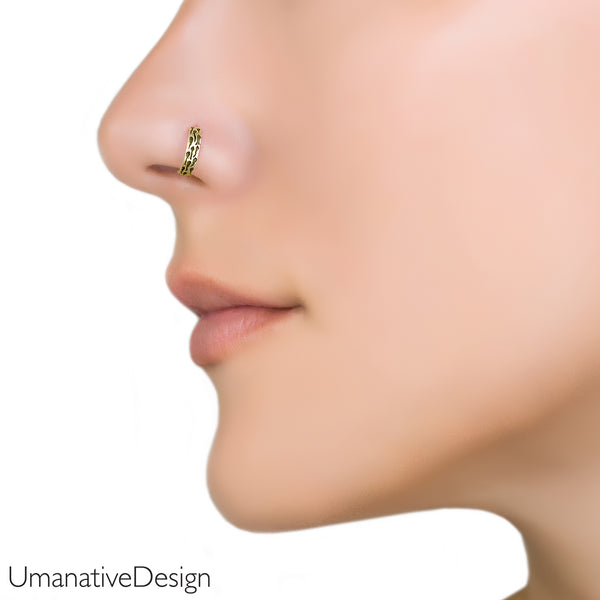Tiny Gold Nose Ring – Umanative Design