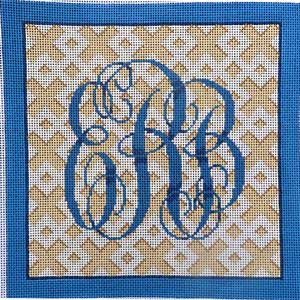 Lattice Monogram Pillow – Po's Needlepoint