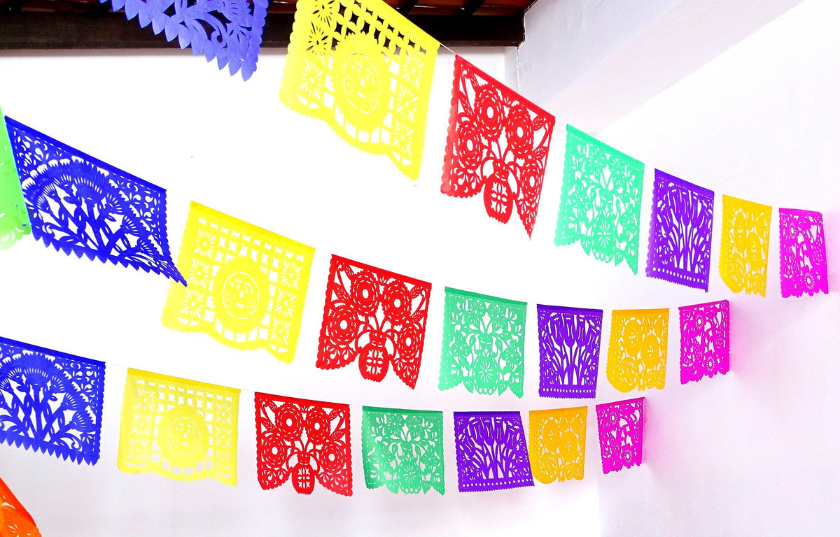 MEXICAN PAPEL PICADO BANNERMEXICAN FIESTA DECORATIONS5metre/16ft banner 
