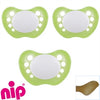 Nip Personalised Paicifer Anatomical Silicone 0-6 Months. 3 in pack. suck - PetitePeople
