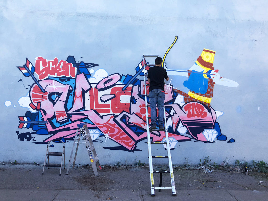 piece of the day graffiti video 123klan klor and jober, visual art, painting