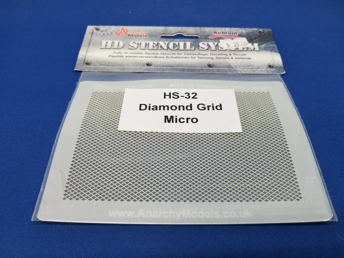 Hobby Miniature Tabletop Gaming Diamond Grid Airbrush Vinyl Stencil
