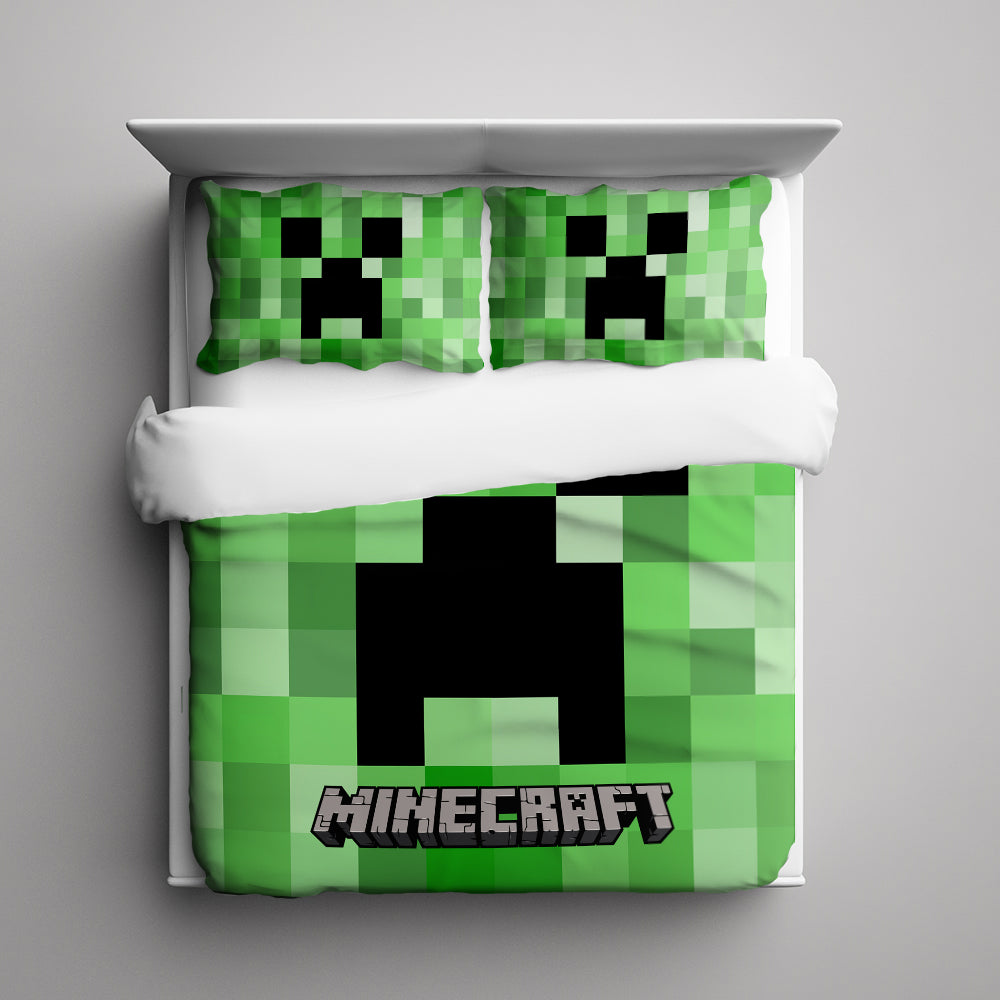 Minecraft Creeper 3 Pieces Bedding Set Fancyhouze