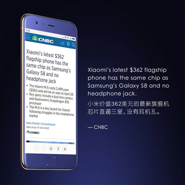 CNBC Review On Xiaomi Mi6
