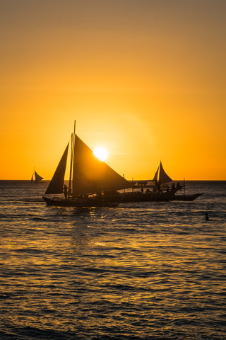 Phillippines, sailboat at sunset