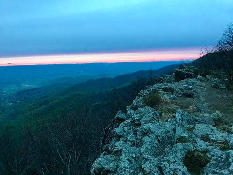 Looking into the valley at Big Meadows in Shenandoah National Park, Virginia