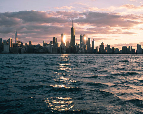 image of the Chicago skyline from across the water @KBUCKLANDPHOTO