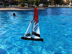 (Photo credit: John Tushingham) October 2012. One of the first two, rather heavy, prototypes being tested in the pool next to the bar in our Spanish hotel during the Micro Magic Euro Cup. You’ll be pleased to see that we took our testing role seriously!
