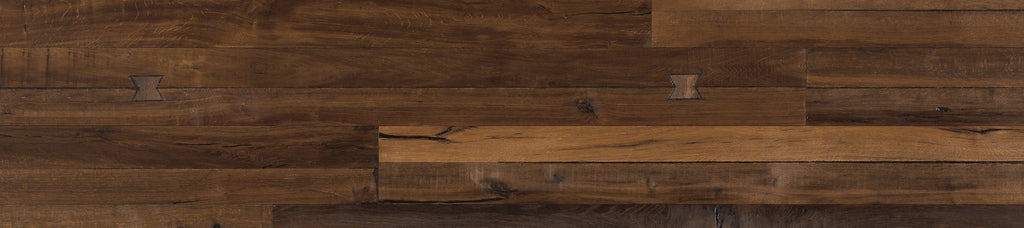Des Fleurs Rustic Engineered Hardwood with Bow-Tie Inserts