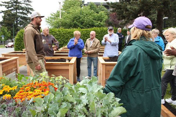 Self-Watering elevated accesibility garden. Cedar raised beds, container gardens, and veggie/vegetable gardens featuring GardenWell sub-irrigation to create wicking beds for growing your own food.