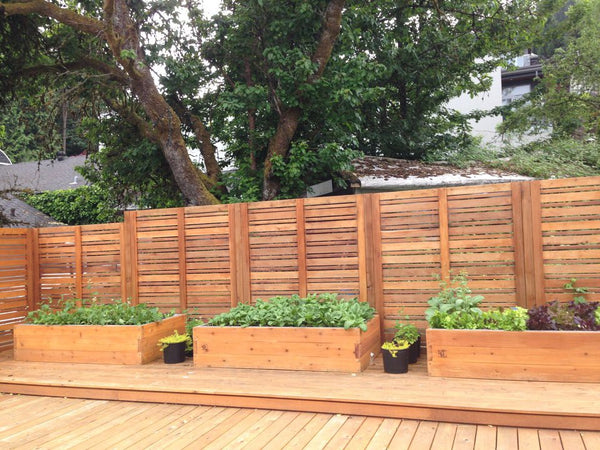 Self-Watering elevated restaurant garden. Cedar raised beds, container gardens, and veggie/vegetable gardens featuring GardenWell 