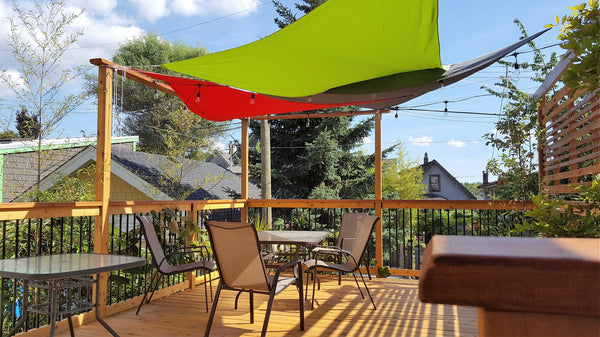 Self-Watering elevated deck, patio, and balcony garden. Cedar raised beds, container gardens, and veggie/vegetable gardens featuring GardenWell sub-irrigation to create wicking beds for growing your own food.