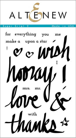 Altenew Photopolymer Clear Stamp 4" x 6" Super Script 2 | Maple Treehouse