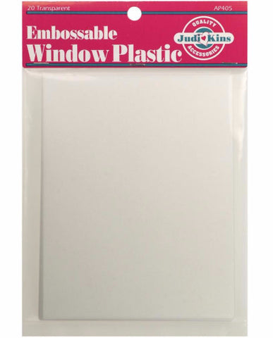 Judikins Embossable Window Plastic Sheets 4.25" x 5.5" 20-Pkg Clear AP405 | Maple Treehouse