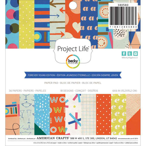 Project Life Paper Pad 6" x 6" 36/Pkg Forever Young Edition 380580 | Maple Treehouse