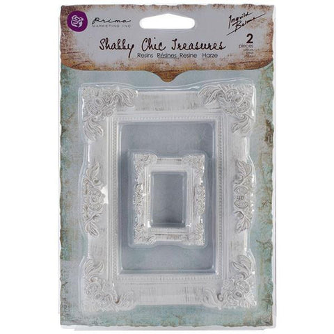Prima Marketing Shabby Chic Treasures Resin Embellishments Baroque Frames 2-Pkg RE8 92098 | Maple Treehouse