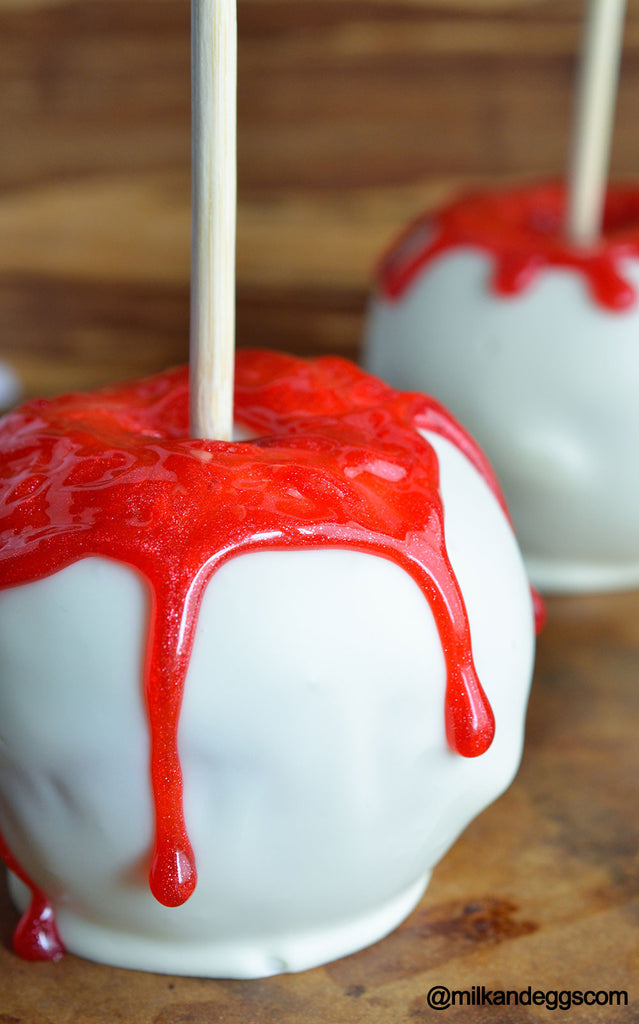 Bloody White Chocolate Apples - Halloween Dessert Recipe