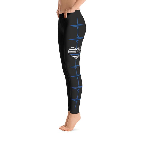 thin blue line workout leggings