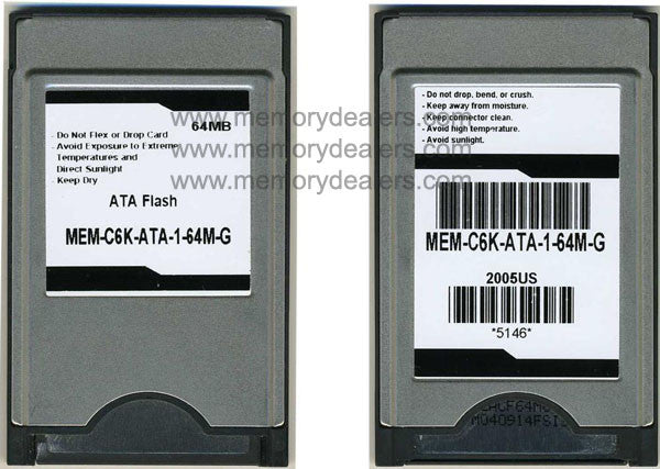 Memory 64MB 3rd Party memory, Cisco C6K ATA Flash Card (p/n: MEM-C6K-ATA-1-64M=) Transceiver Module