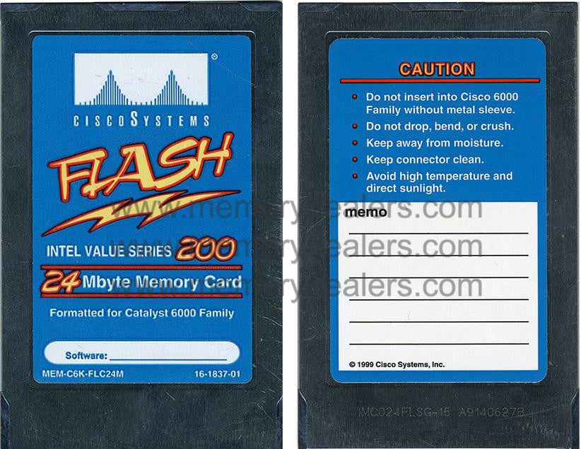 Memory 24MB Cisco Systems Cat 6000 Supervisor Approved Flash Card (p/n MEM-C6K-FLC24M) Router Memory Transceiver Module