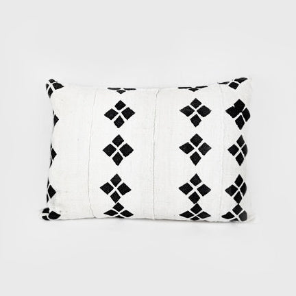 black and white mudcloth pillow