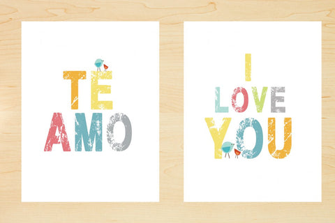 Te amo I love you print