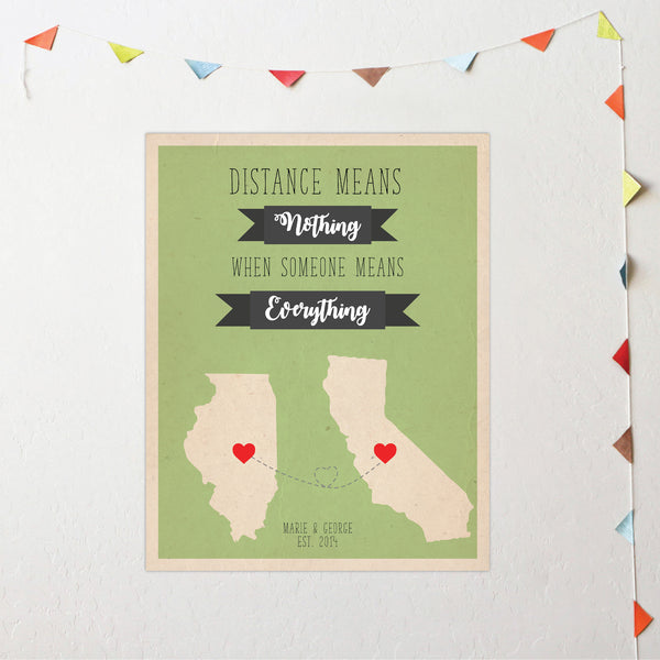 long distance map gift