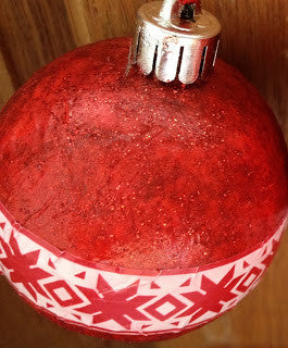 decoupaged bauble red christmas