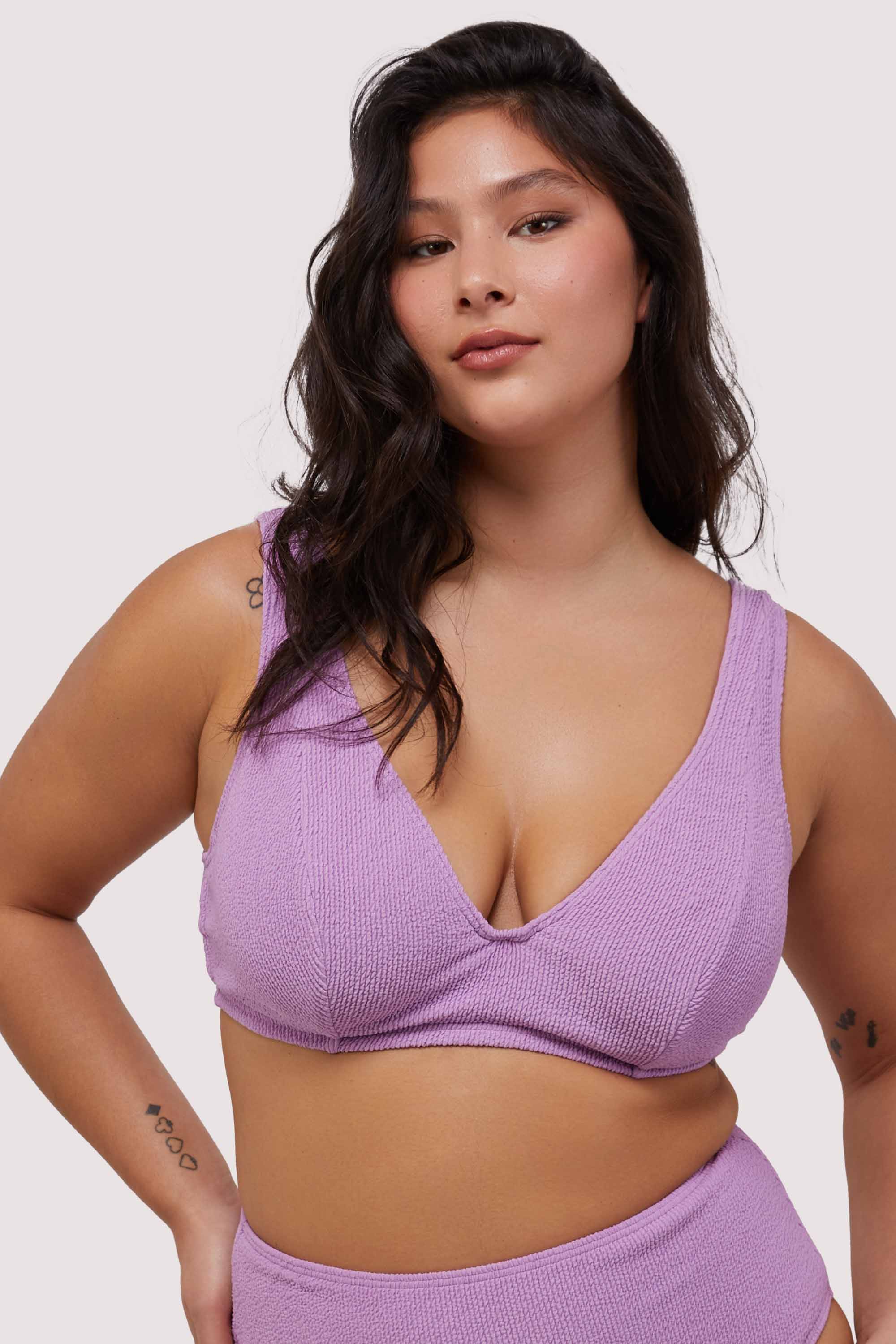 Mila Lilac Scrunch Hidden-Underwire Bikini Top 38DD