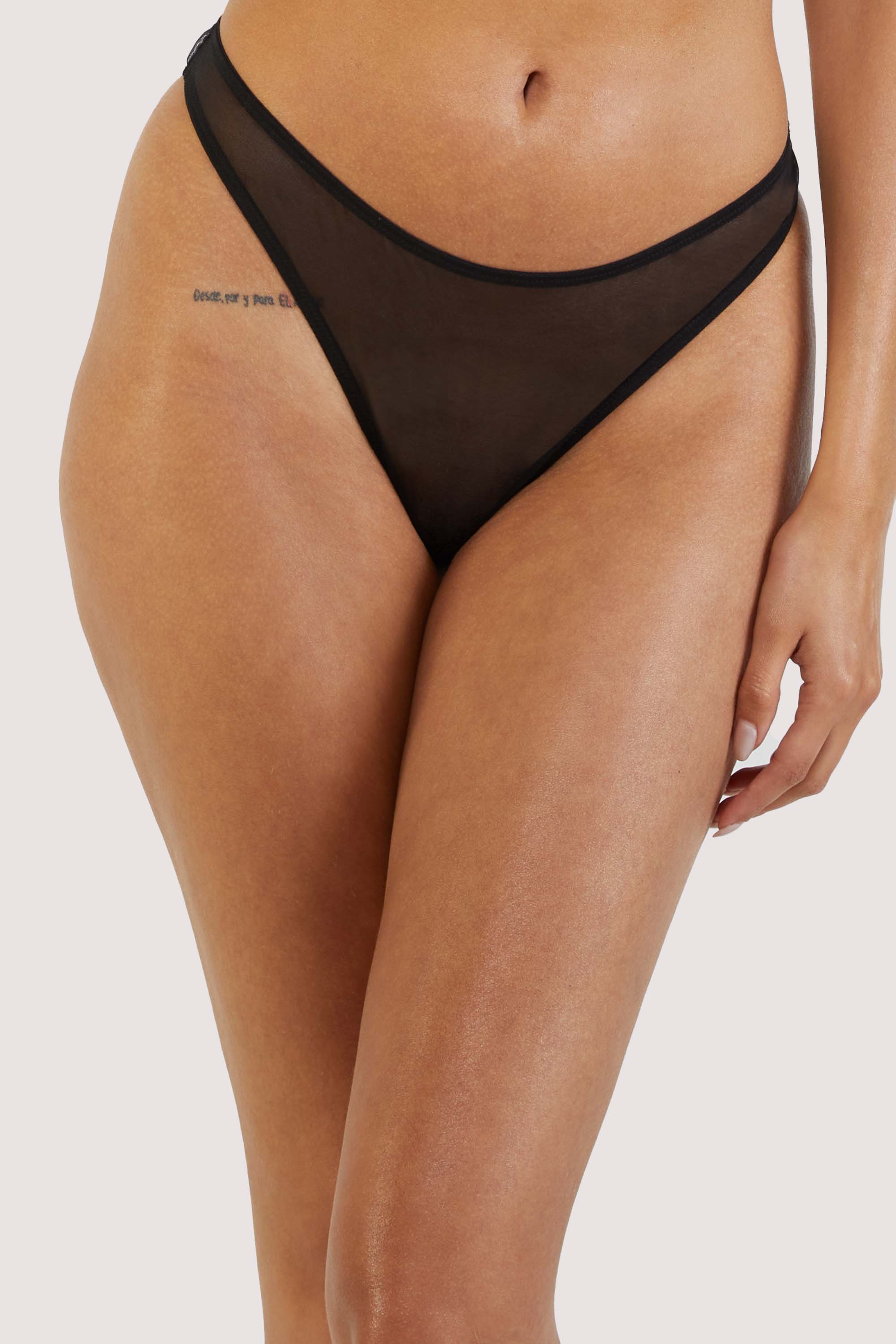 Juliet Black Ruched Thong 12