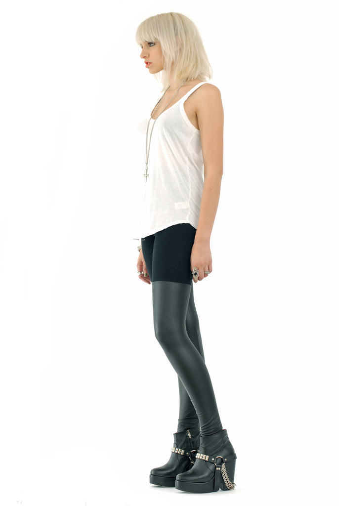 Black Out Leather Thigh High Leggings - BABOOSHKA BOUTIQUE - 21