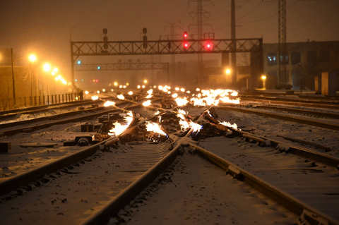 Metra Tracks on Fire