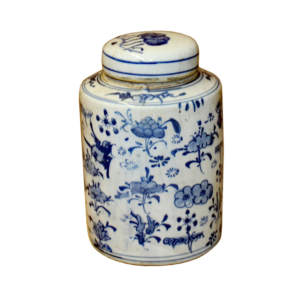 Chinese Blue White Ceramic Dragon Graphic Container Urn Jar ws812 