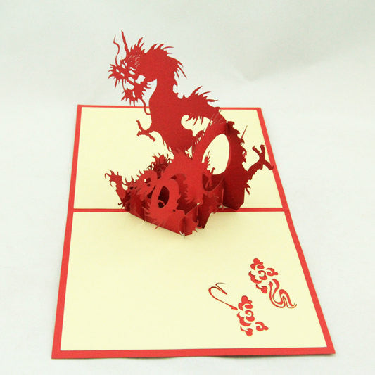 Paper Spiritz Pop up Dragon Birthday Card for Children Kids Husband 3D Halloween Greeting Card Laser Cut Handmade Happy Thanksgiving Merry Christmas Card