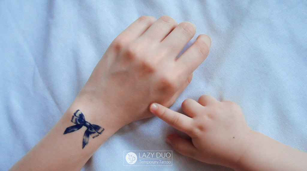 LAZY DUO Temporary Tattoo temp tat minimal dog simple little tiny Baby artistic kid ribbon bow tattly soft sweet ink box love roman romantic tattooists best top 2016 non toxic long lasting cute alchemy matching set gift blue real realistic dr woo new sale topshop urban outfitters free people zara Hong Kong hk cat rabbit bunny hipster hippie 偽 紋身 貼紙 香港