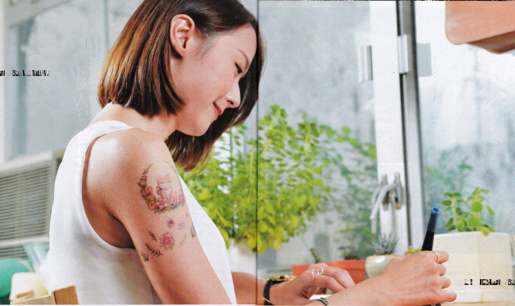 U MAgazine LAZY DUO Temporary Tattoo sticker FAKE TAT 紋身貼紙 HK Hong kong Manyee wong 女紋身師 香港 刺青師 INTERVIEW 手作人 藝術 本地 貓 狗 動物 花 手繪