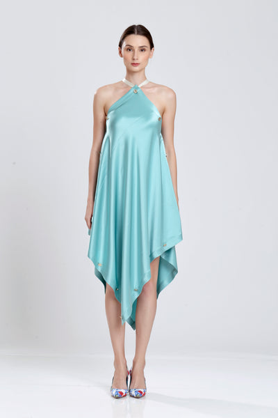 satin halter gown