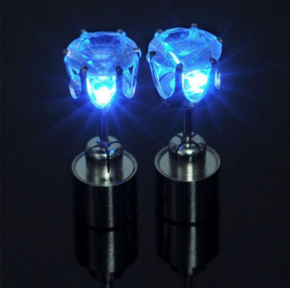 blue light up earrings