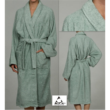Luxury 100% Cotton Bathrobe Terry Cloth Robe Spa Robes In Sage